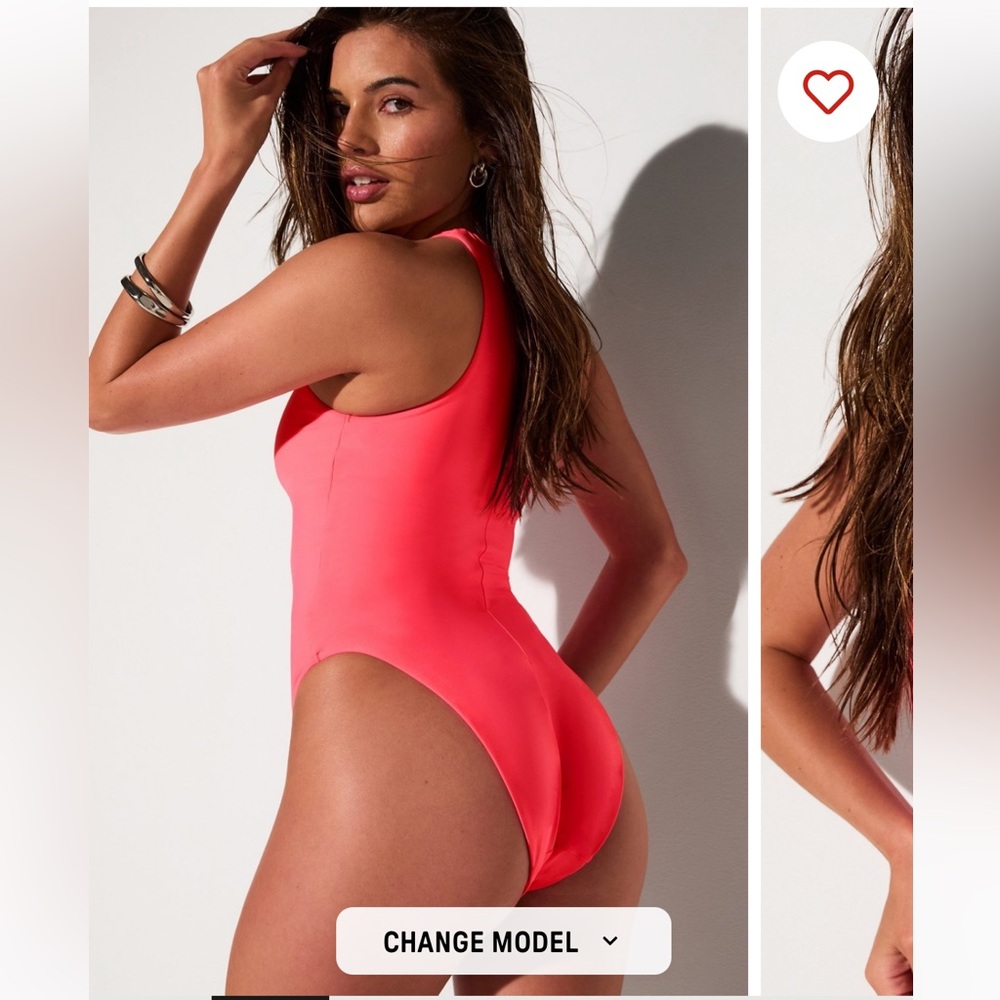 Fabletics Pink Punch Neon One-Piece Zip Front Swimsuit SZ L NWT - Picture 3 of 6